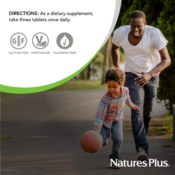 Etiqueta lateral Natures Plus Source of Life Gold multivitamínico