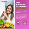 Etiqueta del multivitamínico grow vitamin para mujeres