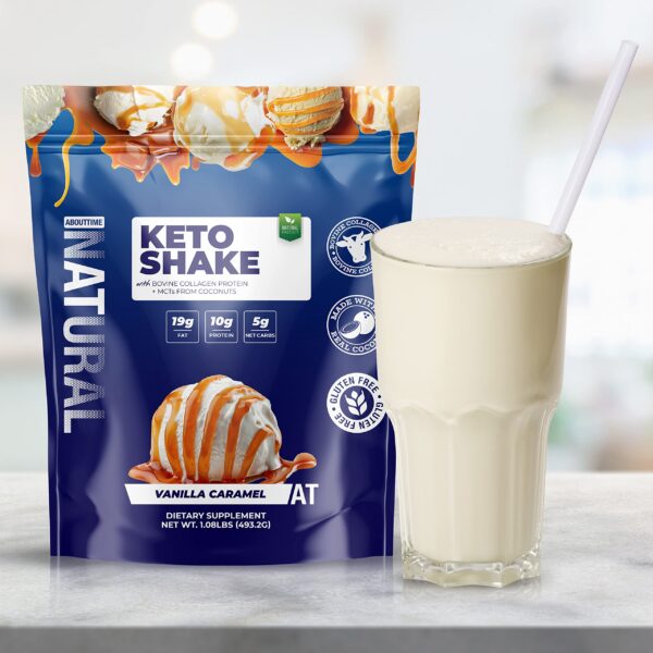 Etiqueta nutricional batido Keto About Time sabor vainilla caramelo