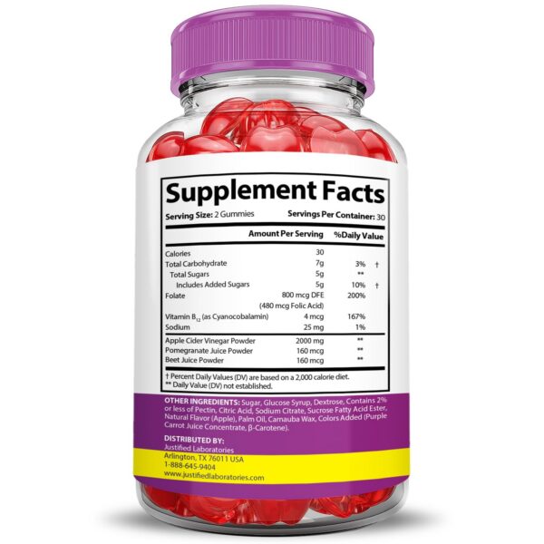 Etiqueta nutricional Fast Active Keto ACV Gummies Extreme