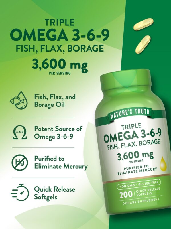 Etiqueta nutricional de Omega 3 6 9