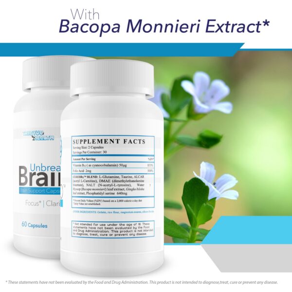 Etiqueta nutricional Unbreakable Brain Pro ingredientes