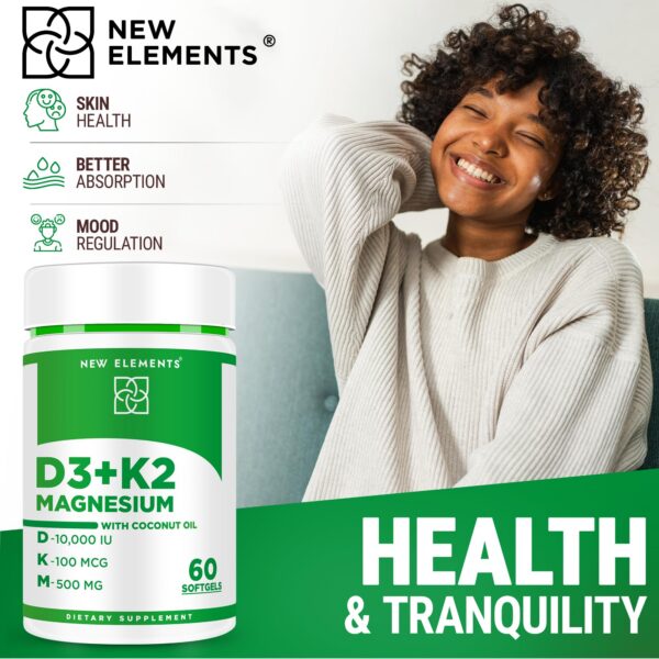 Etiqueta nutricional vitamina D3 K2 New Elements