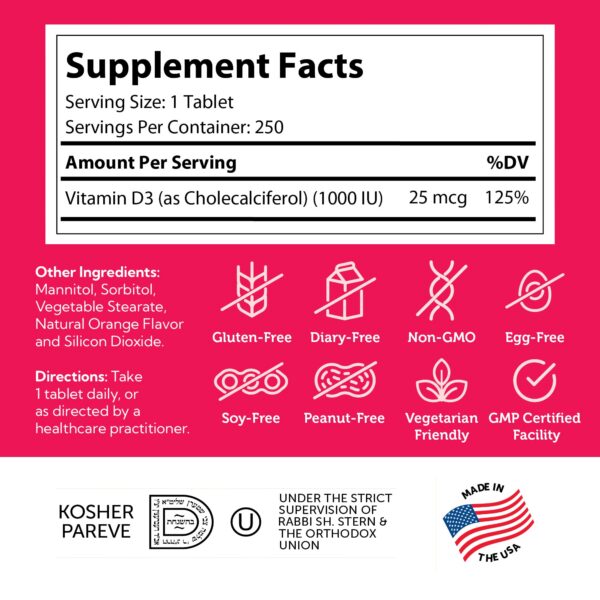 Etiqueta nutricional vitaminas Zahler Junior D3 para niños