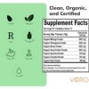 etiqueta nutricional VORG SuperGreens polvo verde