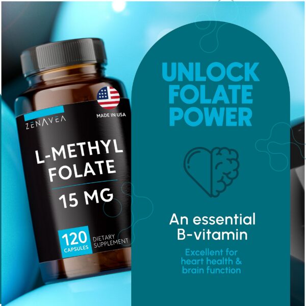 Etiqueta nutricional Zenavea L Metilfolato suplemento