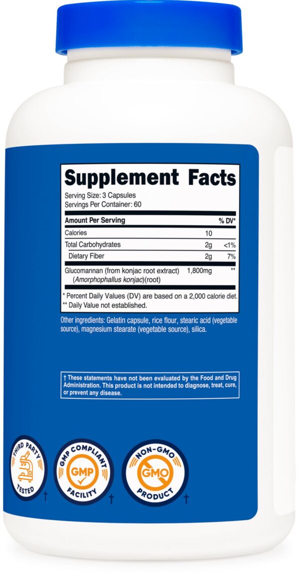 Etiqueta Nutricost Glucomanano 1800mg por dosis