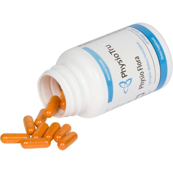 Etiqueta Physio Flora cápsulas vegetales para salud intestinal