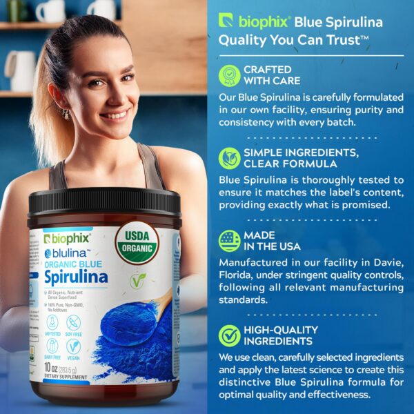 Etiqueta polvo orgánico espirulina azul Biophix