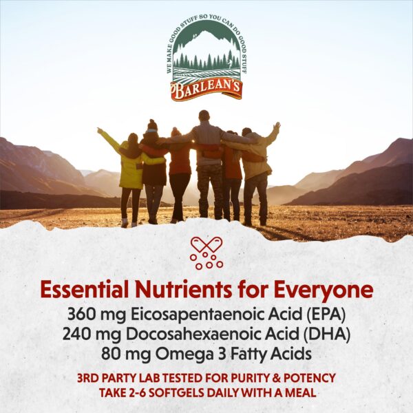 Etiqueta posterior de frasco suplementario omega 3 Barlean's