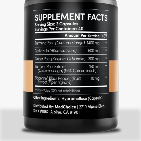 Etiqueta posterior información nutricional suplemento MEDCHOICE