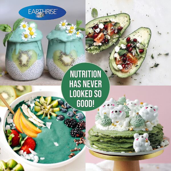 Version 1.0.0 Etiqueta del producto spirulina natural Earthrise polvo 6.4 oz