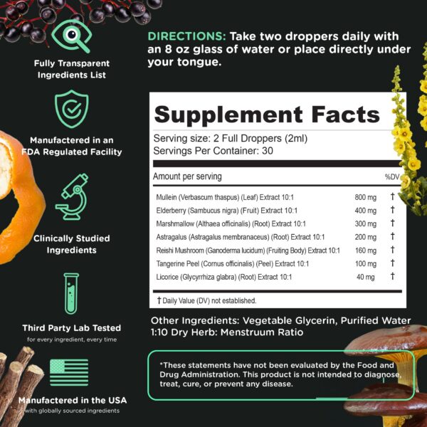 Version 1.0.0 Etiqueta del producto Super Lungs mezcla herbal natural