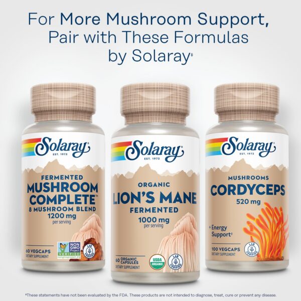 Etiqueta Solaray suplemento melena de león 1000 mg