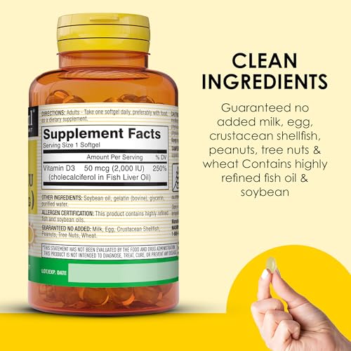 Etiqueta suplemento MASON NATURAL Vitamina D3 2,000 UI