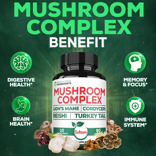 Etiqueta del suplemento Melena de León con ingredientes naturales