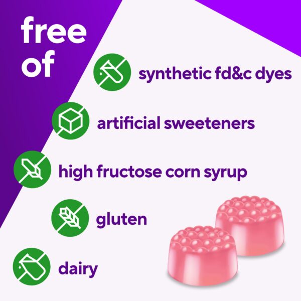 Etiqueta de suplemento vitafusion gominolas vitamina D3