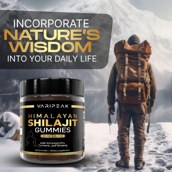 Etiqueta suplementos gomitas 4 en 1 shilajit Varipeak
