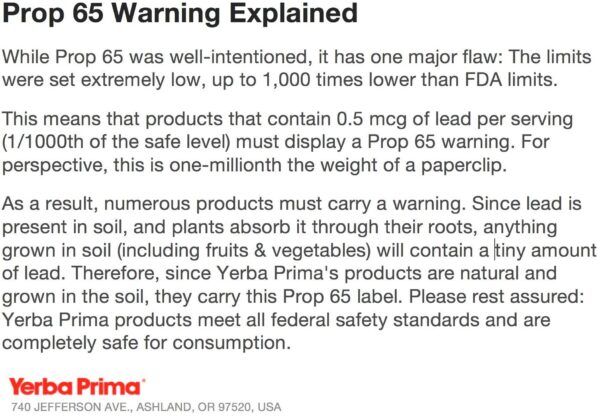 Etiqueta Yerba Prima Bentonita con ingredientes detox herbales