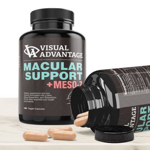 Etiquetas de Visual Advantage Macular Support para cuidado ocular