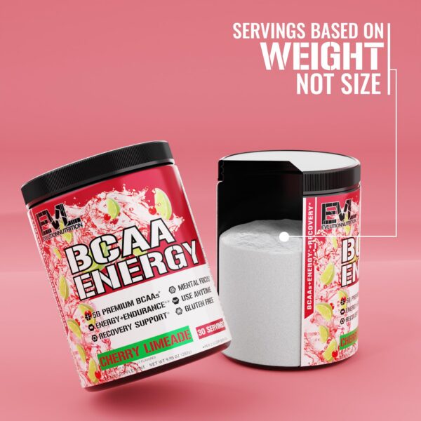 Detalle de etiqueta EVL BCAA Cherry Limeade