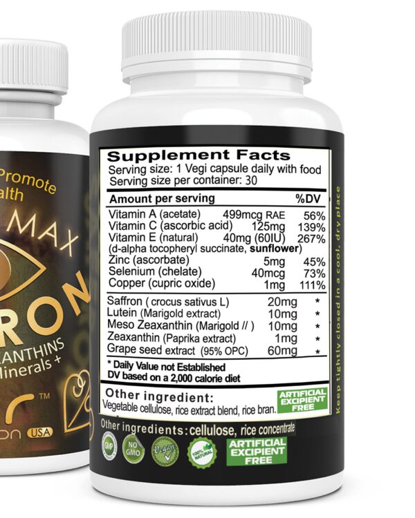 Frasco de Eye Vitamins EXIR en primer plano