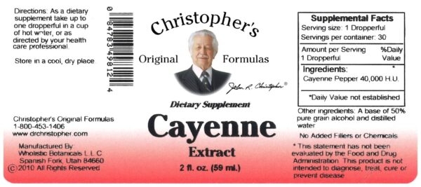 Extracto de cayena en presentación líquida Christopher's Original