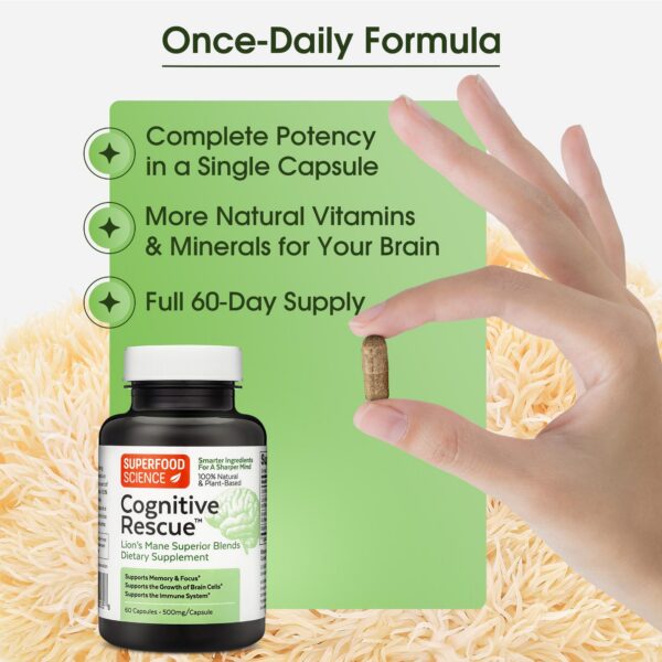 Extracto dual de melena de león en cápsulas para enfoque mental