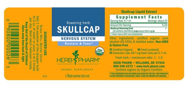 Version 1.0.0 Extracto herbal escutelaria apoyo sistema nervioso libre gluten