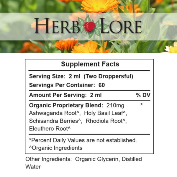 Extracto herbal orgánico para soporte adrenal y energía natural