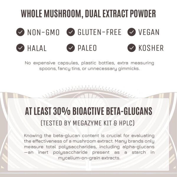 Extracto de hongo sin aditivos para apoyo inmunológico