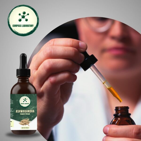 Extracto líquido de Ashwagandha Compass Laboratory en botella