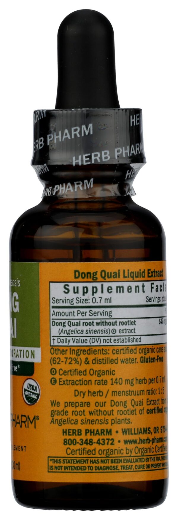 Extracto líquido Dong Quai Herb Pharm con análisis HPTLC certificado