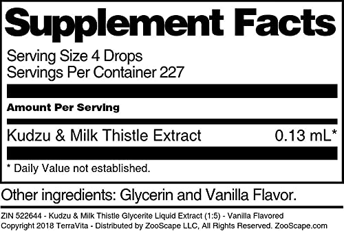 Extracto líquido herbal Kudzu y Cardo Mariano 1 oz