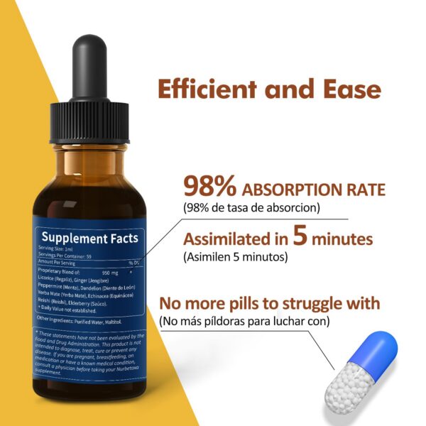 Extracto líquido de regaliz con diente de león y menta