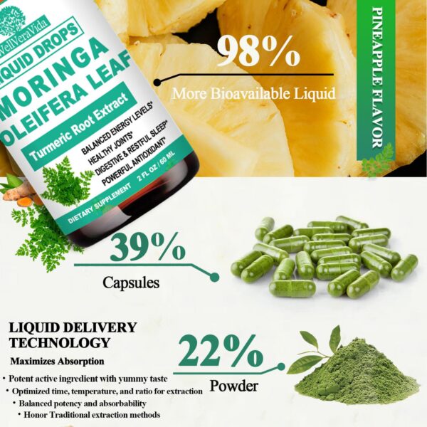 Extracto natural moringa oleifera orgánico gota líquida 2 fl oz