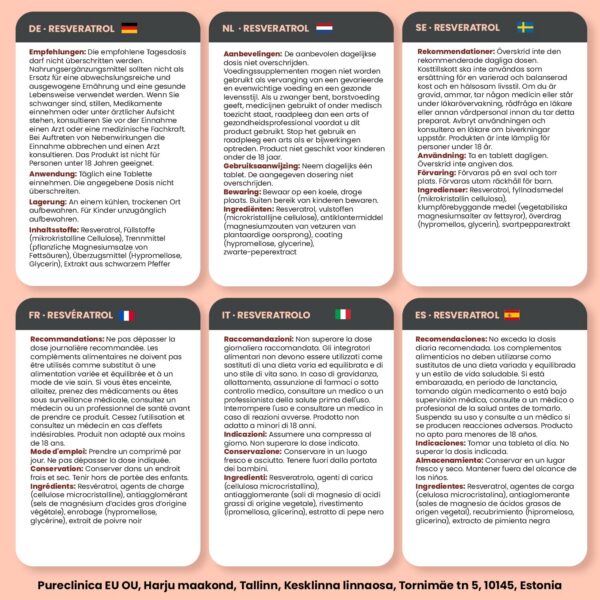 Extracto de pimienta negra y tabletas resveratrol