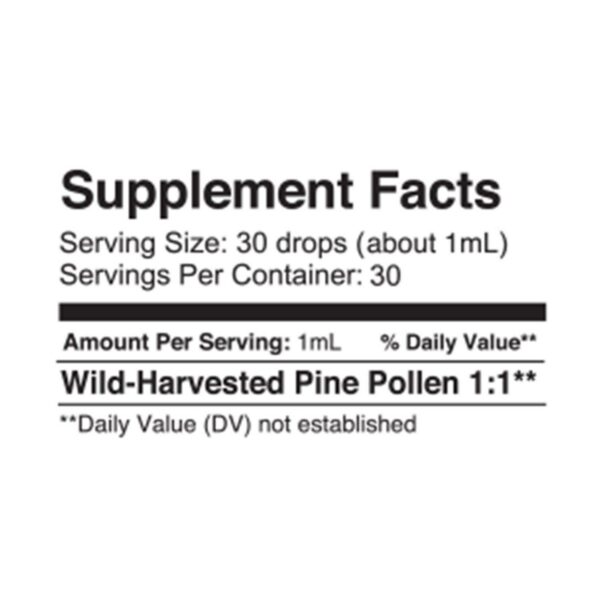 Extracto polen de pino Surthrival en botella vidrio protección luz