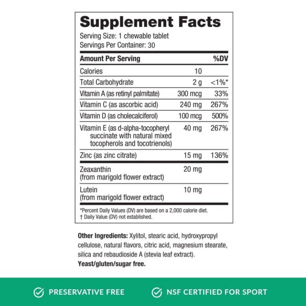 Version 1.0.0 Detalle de gomitas EyePromise Vizual Edge
