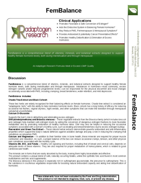 FemBalance suplemento equilibrio hormonal femenino