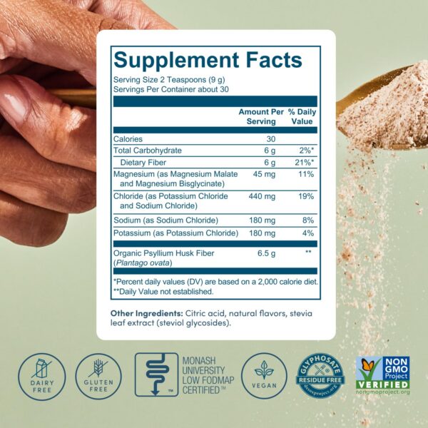 Fiber Rescue envase de polvo para salud digestiva