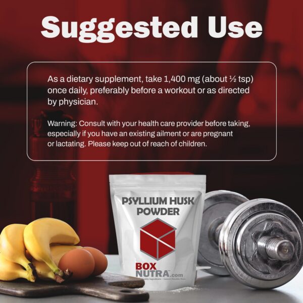 Fibra en polvo psyllium laxante natural BoxNutra 500 g