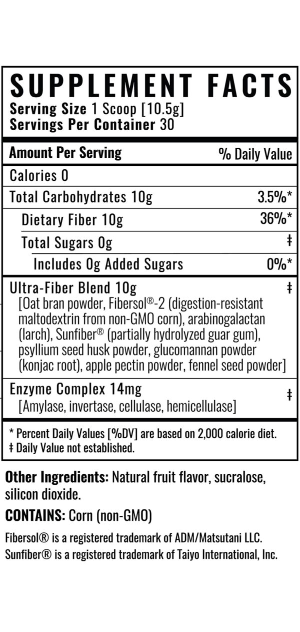 Fibra prebiótica en polvo para soporte microbioma