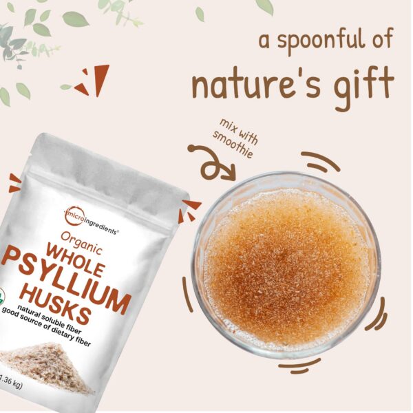 Fibra soluble Micro Ingredients cáscaras de psyllium natural