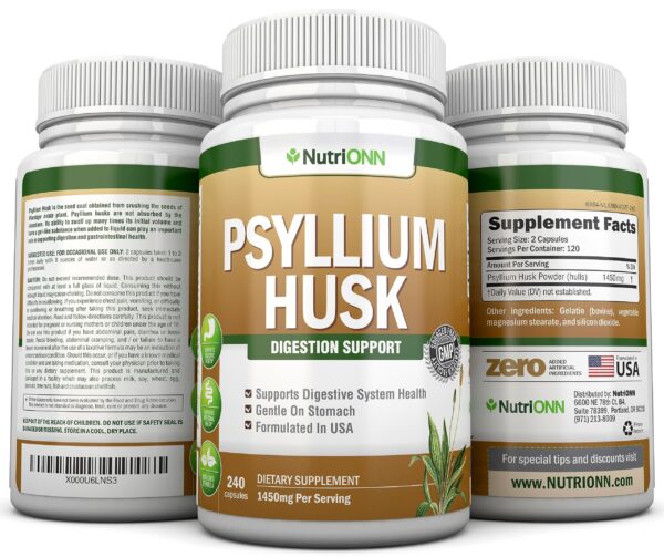 Fibra soluble premium psyllium en cápsulas 240 unid