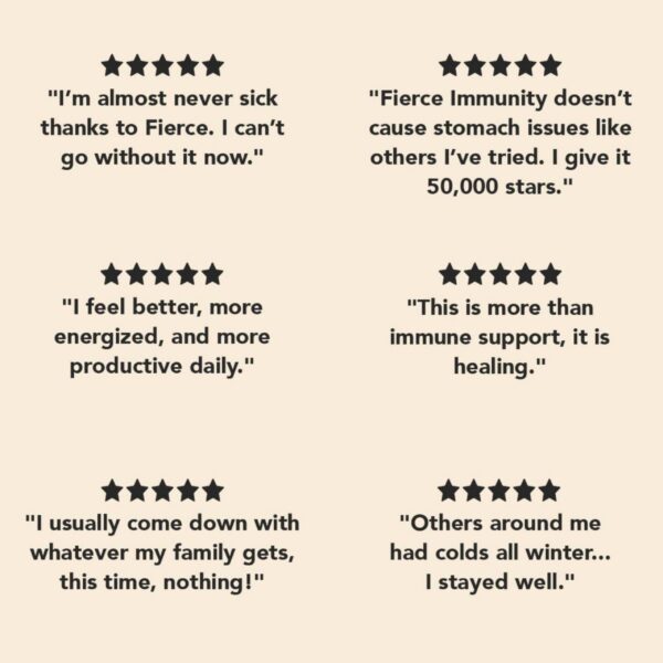 Etiqueta de la botella Fierce Immunity 5-en-1