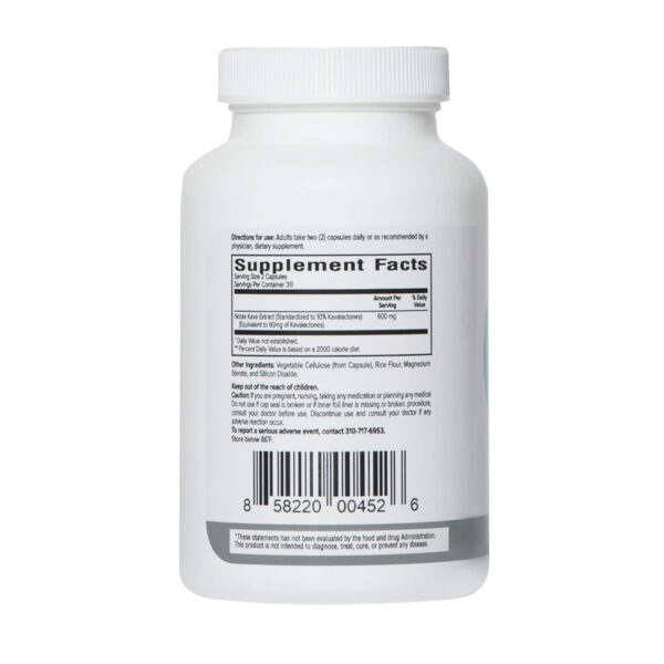 FijiKava cápsulas con 600mg kavalactonas en envase premium