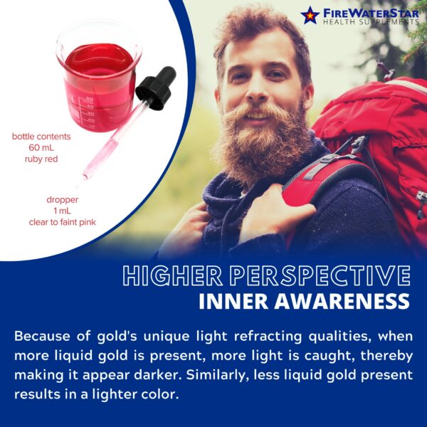 Primer plano de gotero y frasco de oro coloidal