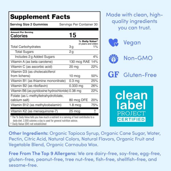 First Day gomitas bajo azúcar para niños con vitaminas esenciales