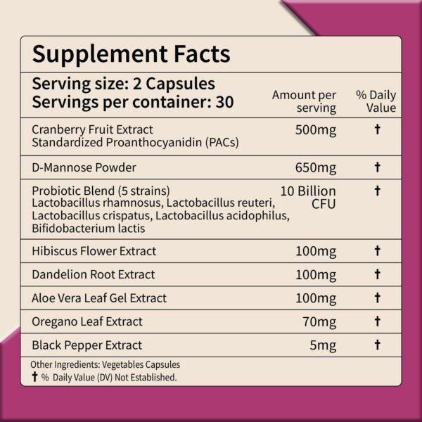 Detalle de etiqueta en FirstOrganic UTI Flora & Odor Pro+